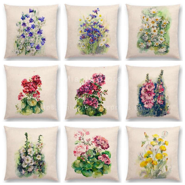 Watercolor Flower Cushions