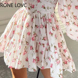 Rose-Patterned Party Dress