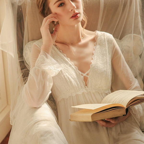Lace-Sleeve Nightgown