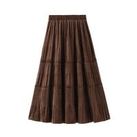 Velvet Pleated Skirt