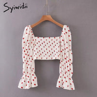 Long-Sleeved Strawberry Blouse