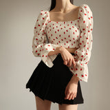 Long-Sleeved Strawberry Blouse