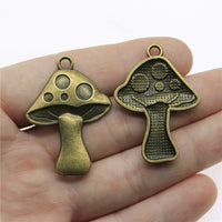 4pcs Bronze Mushroom Charms