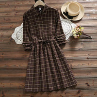 Quaint Cotton Plaid Dress