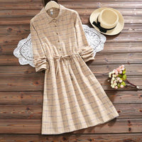 Quaint Cotton Plaid Dress